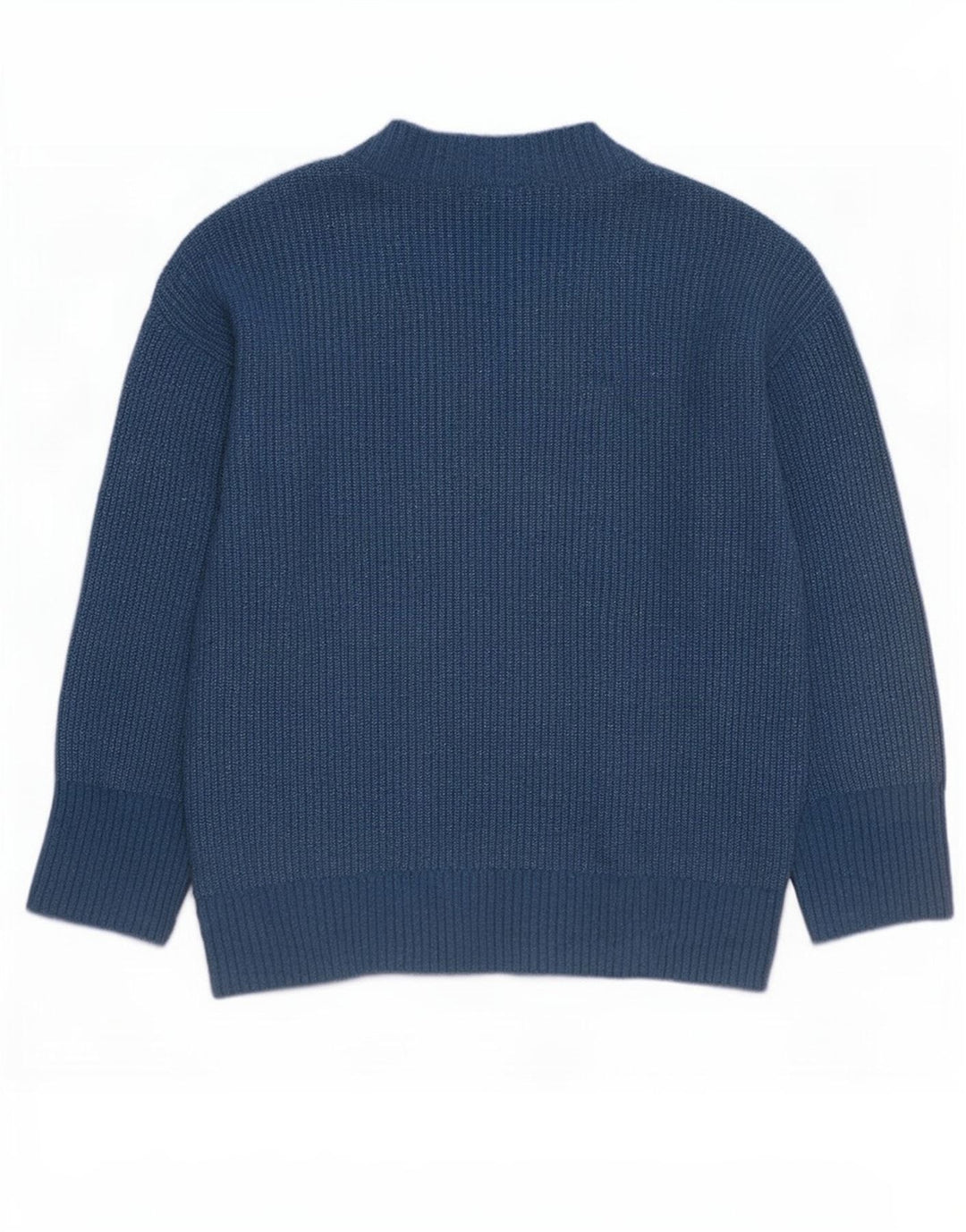 Damski sweter oversize z dekoltem w kształcie litery V, Zara, UK 14, średni niebieski poliester