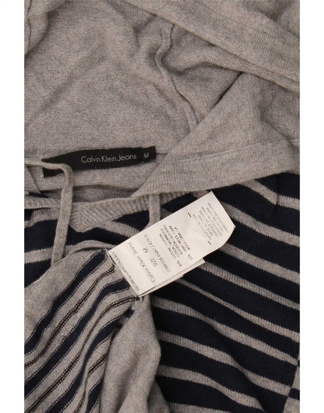 Męski sweter z kapturem Calvin Klein Jeans, średnioszary, z blokami kolorów