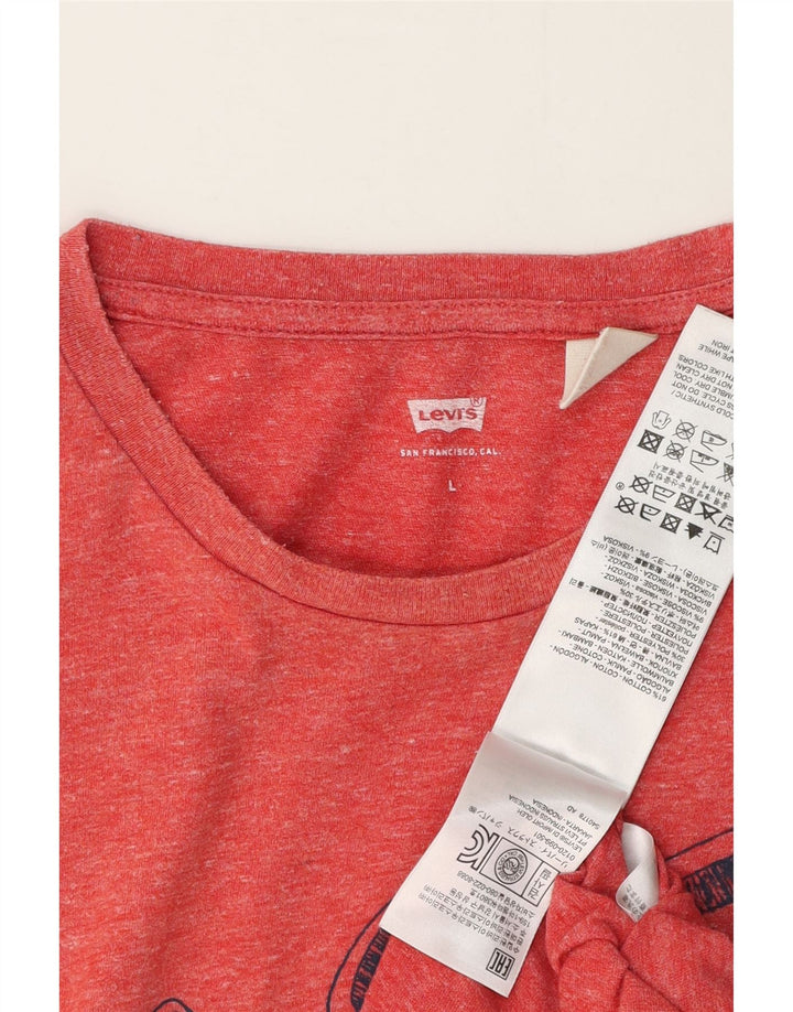 Męska koszulka z grafiką Levi's, duża, bawełniana w czerwone plamki