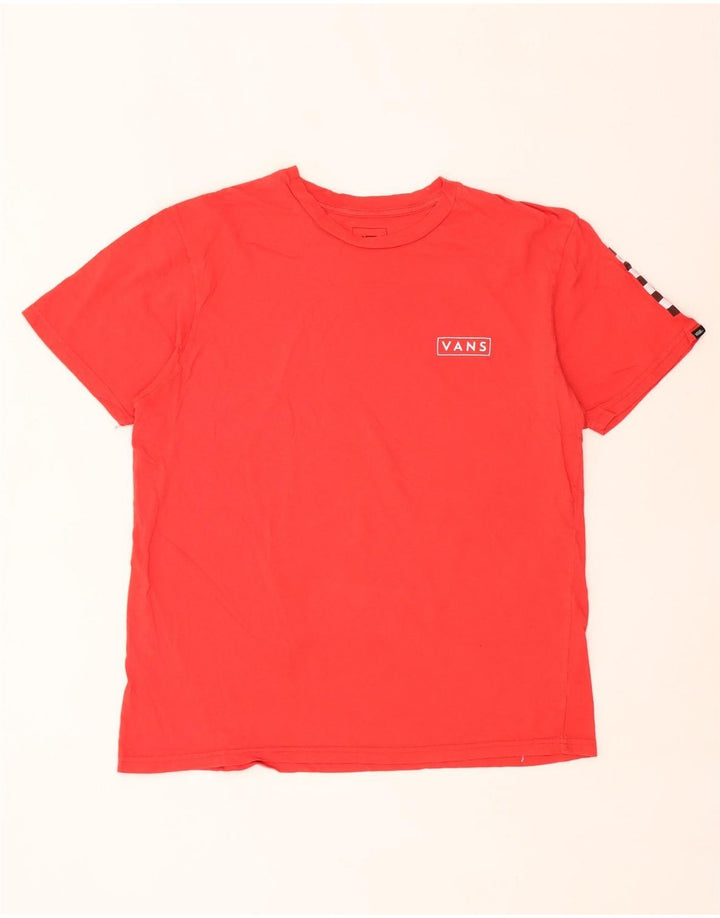 Męski T-shirt Vans o klasycznym kroju z grafiką, duży, czerwony, bawełniany