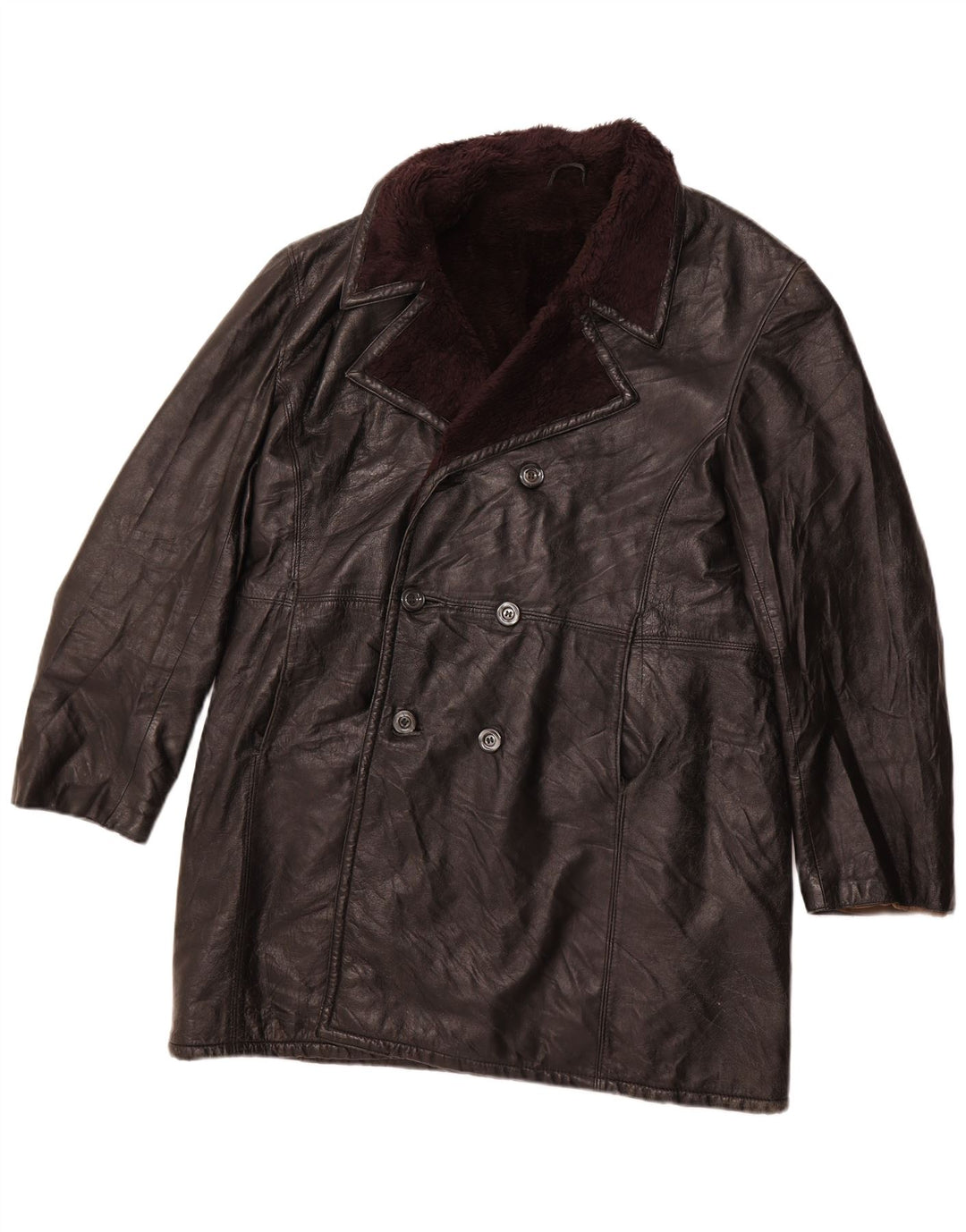 Płaszcz męski dwurzędowy VINTAGE UK 40, duży, czarny