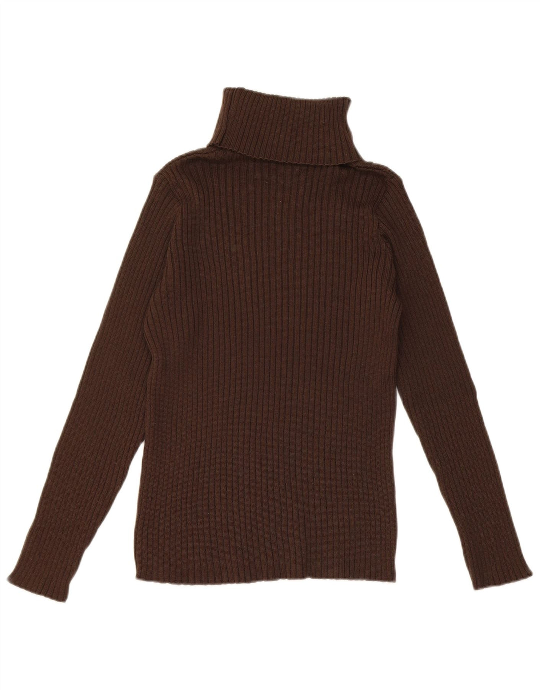Vintage damski sweter z golfem EU 36, mała brązowa wełna merynosowa