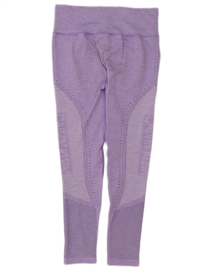 Damskie legginsy Calvin Klein Graphic UK 12, średni fioletowy, nakrapiany poliester