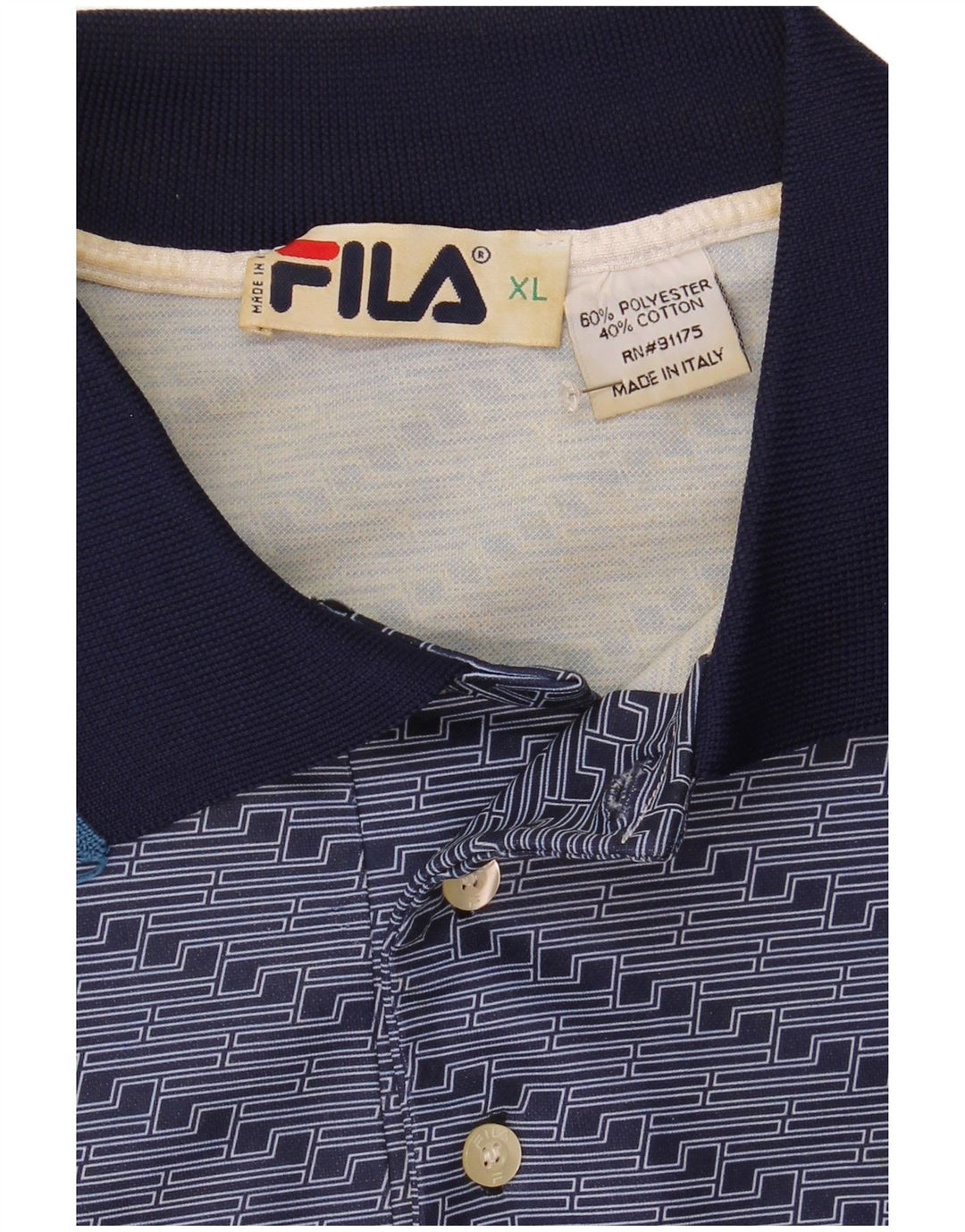 Męska koszulka polo Fila XL, poliester w granatowe paski