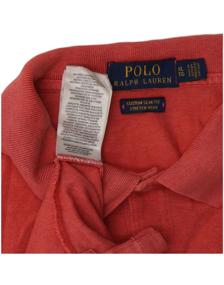 POLO RALPH LAUREN Męska koszulka polo slim fit XL, czerwona, bawełniana
