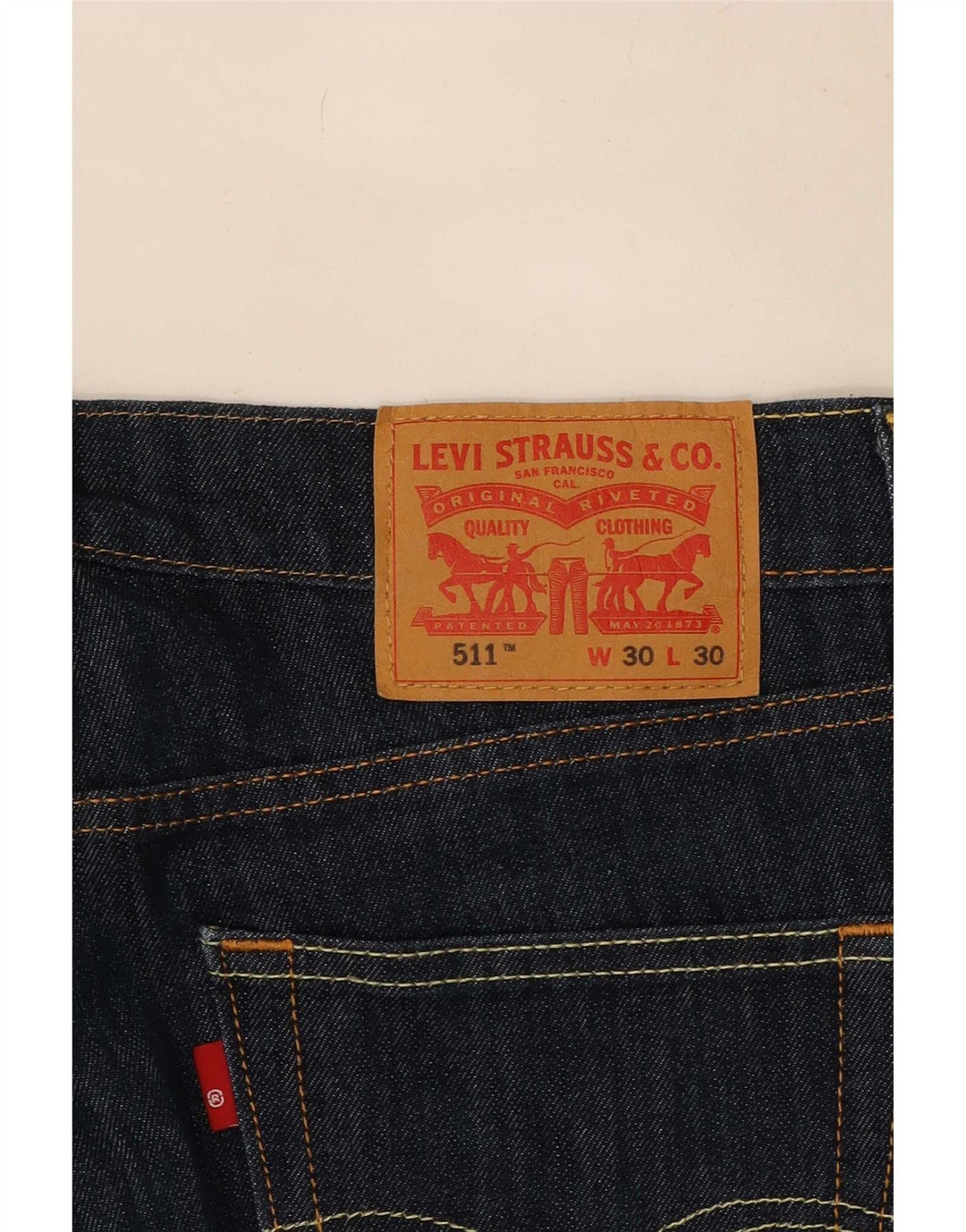 Męskie jeansy Levi's 511 Slim W30 L30 Granatowa bawełna