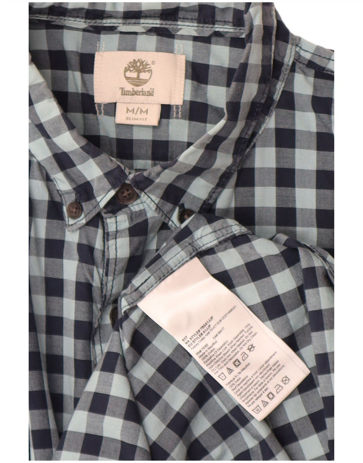 Koszula męska Timberland Slim Fit, średnia, granatowa bawełna w kratkę
