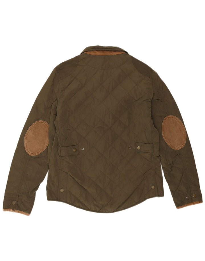 Damska pikowana kurtka Massimo Dutti EU 38, średni zielony nylon