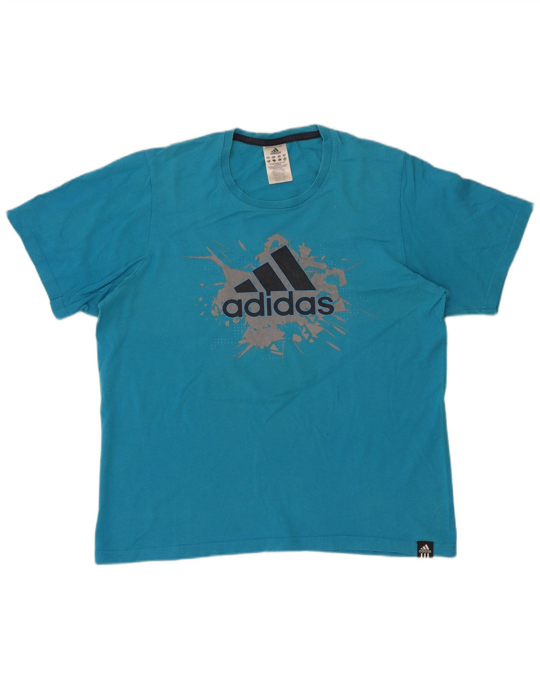 Męska koszulka graficzna Adidas Top Medium Blue Cotton