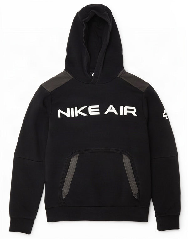 Męski sweter z kapturem Nike z grafiką, mały, czarny, bawełniany z blokami kolorów
