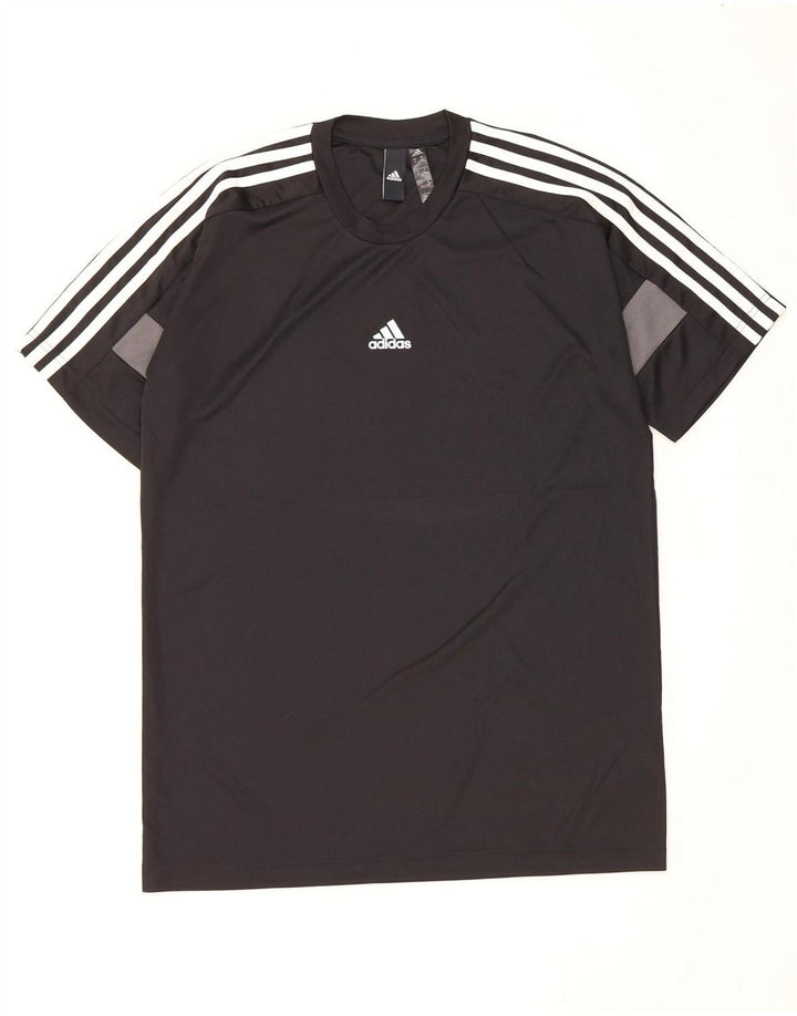 Męska koszulka Adidas Aeroready Top, średni czarny poliester z blokami kolorów