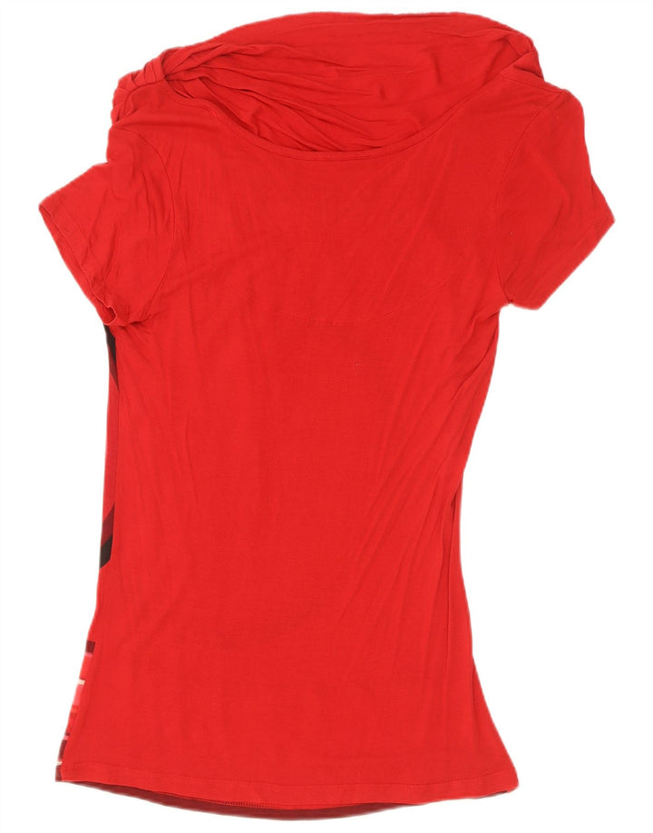 Damska bluzka z grafiką Desigual Top UK 12 Medium Red Geometric