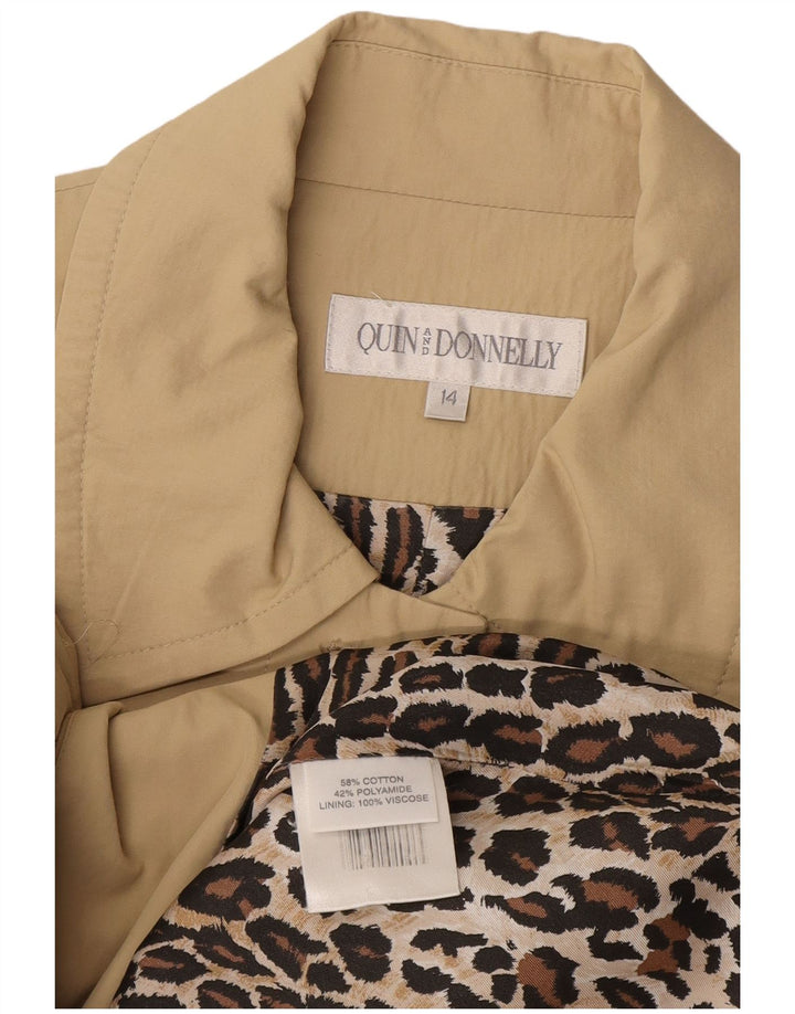 Trencz damski Quin And Donnelly UK 14, średni beż, bawełna