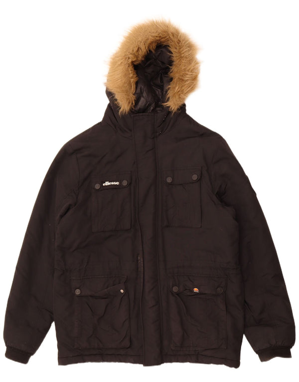 Męska ocieplana kurtka z kapturem Ellesse UK 42 XL, czarny nylon