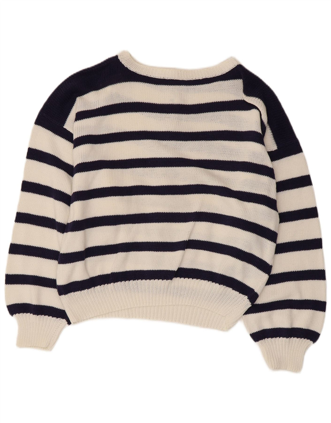 Sweter damski VINTAGE z dekoltem w łódkę UK 14, duży, granatowy, morski