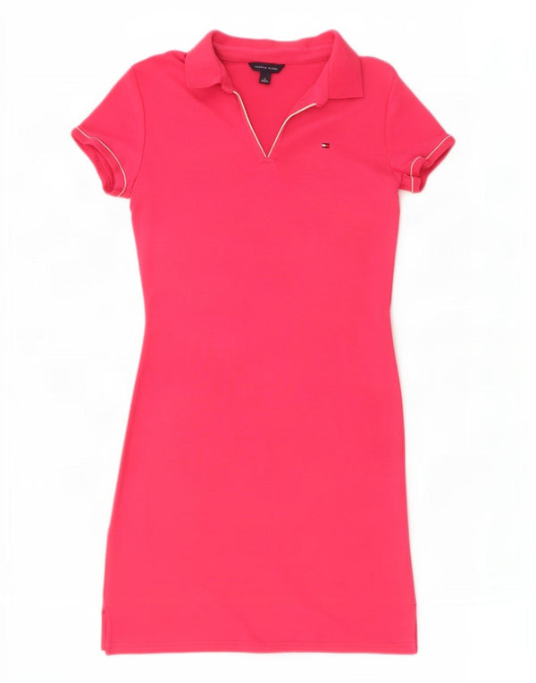 Damska sukienka polo Tommy Hilfiger UK 12, średni róż, bawełna