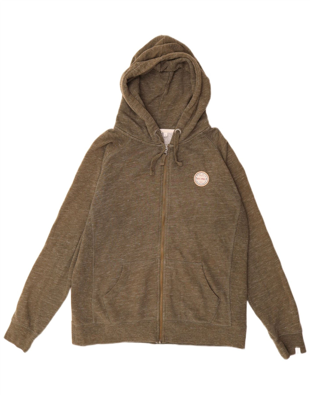 Damski sweter z kapturem i zamkiem ANIMAL UK 14, duża bawełna w kolorze khaki