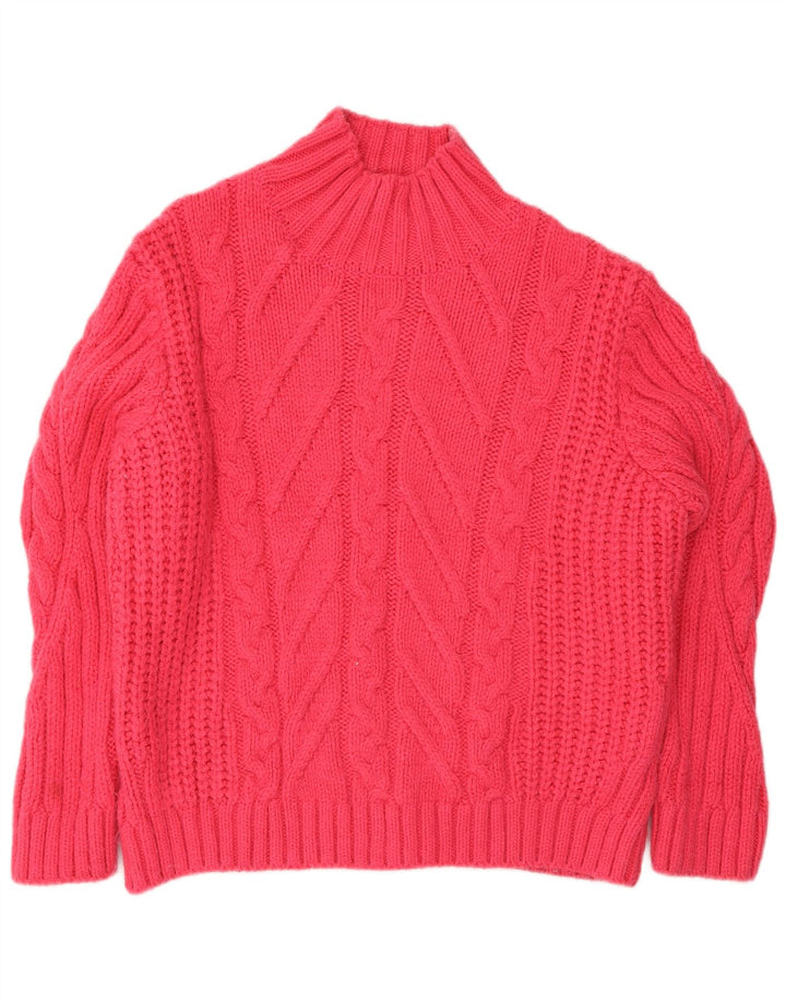 Marks & Spencer Damski sweter z golfem UK 16, duży różowy