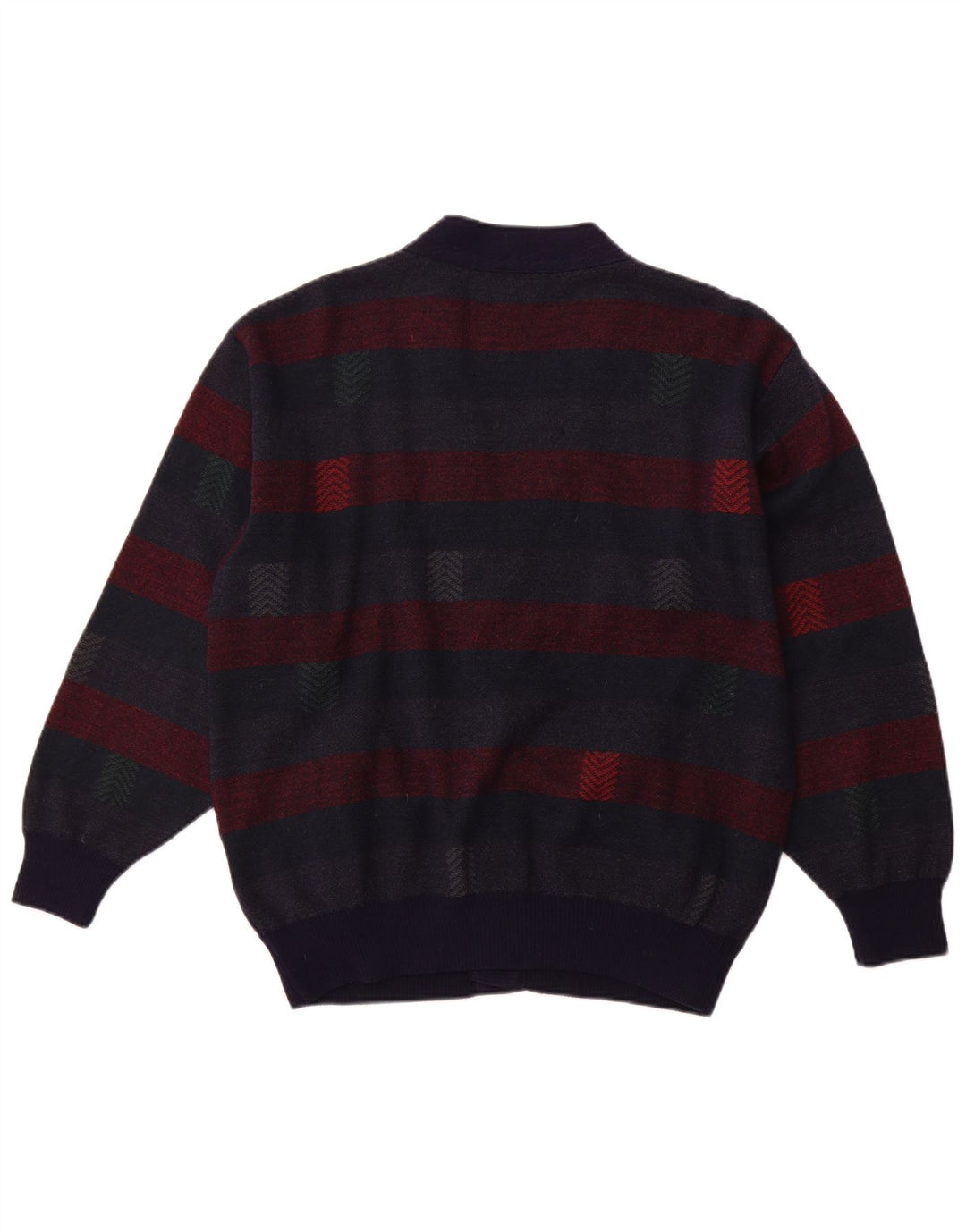 PIERRE SANGAN Męski sweter rozpinany XL, wełniany w granatowe paski