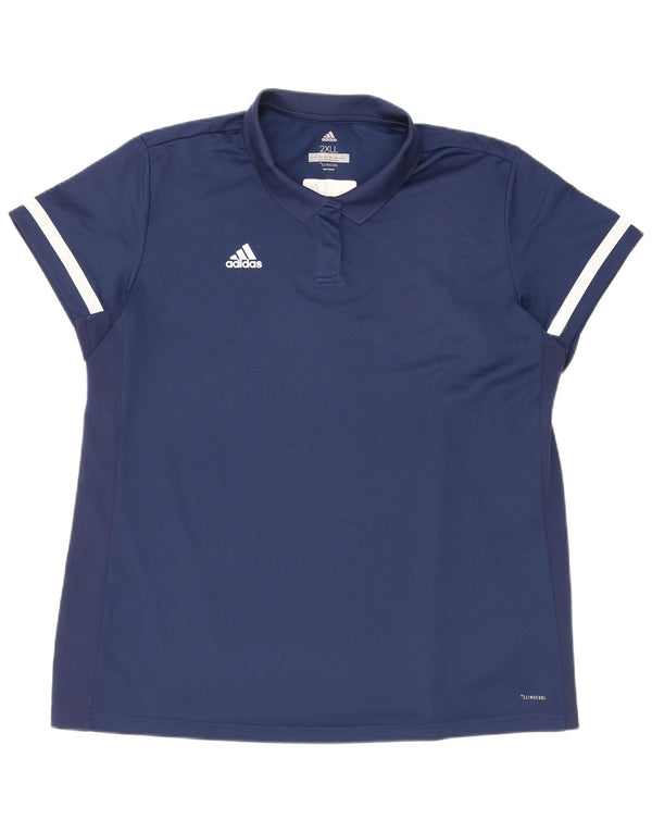 Damska długa koszulka polo Adidas UK 24/26 2XL Granatowy poliester