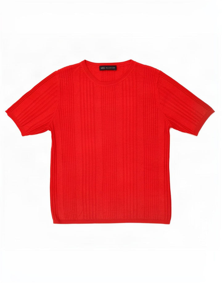 T-shirt damski Marks & Spencer Top UK 12, średni czerwony, wiskoza