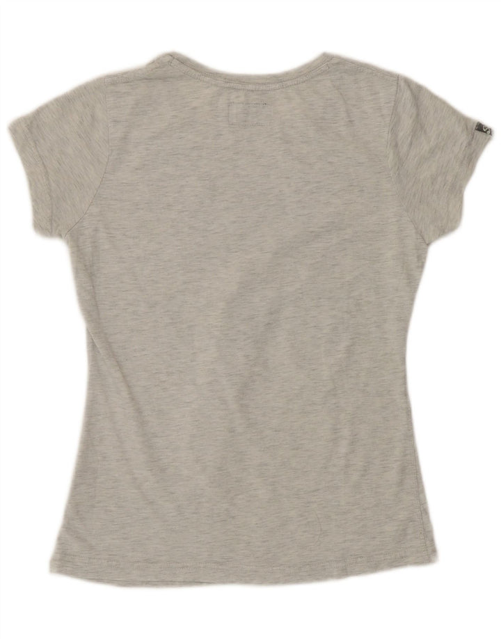 Damski T-shirt z grafiką Superdry Top UK 12 Średni szary, nakrapiany poliester