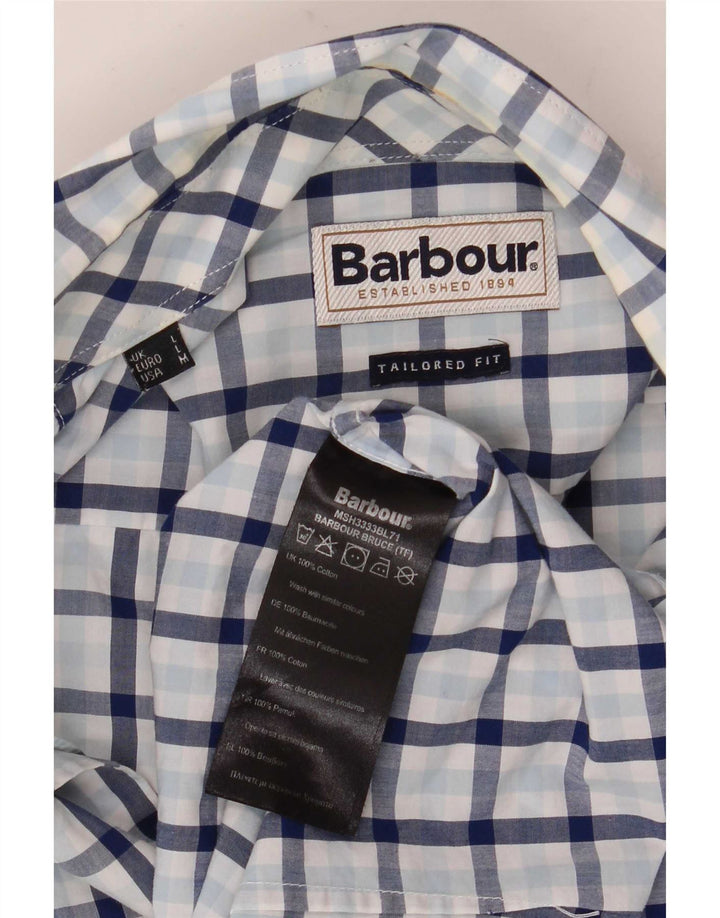 Koszula męska Barbour, bawełniana, w dużą niebieską kratkę