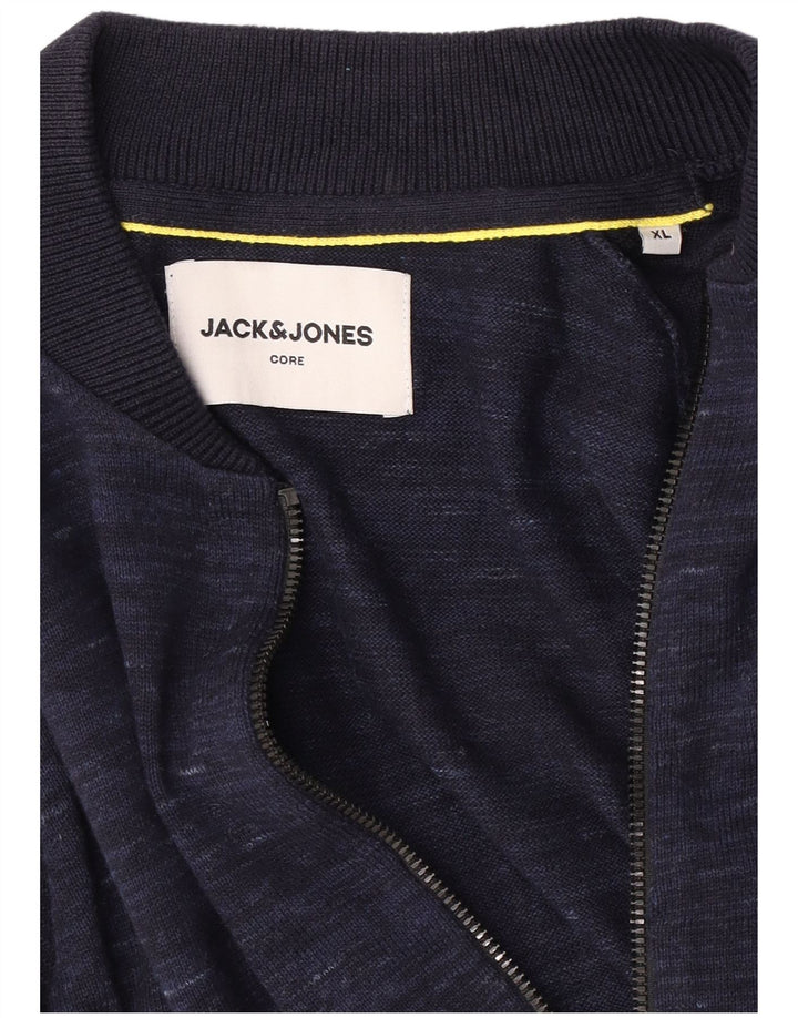 Męski sweter rozpinany Jack & Jones XL, granatowy, nakrapiany