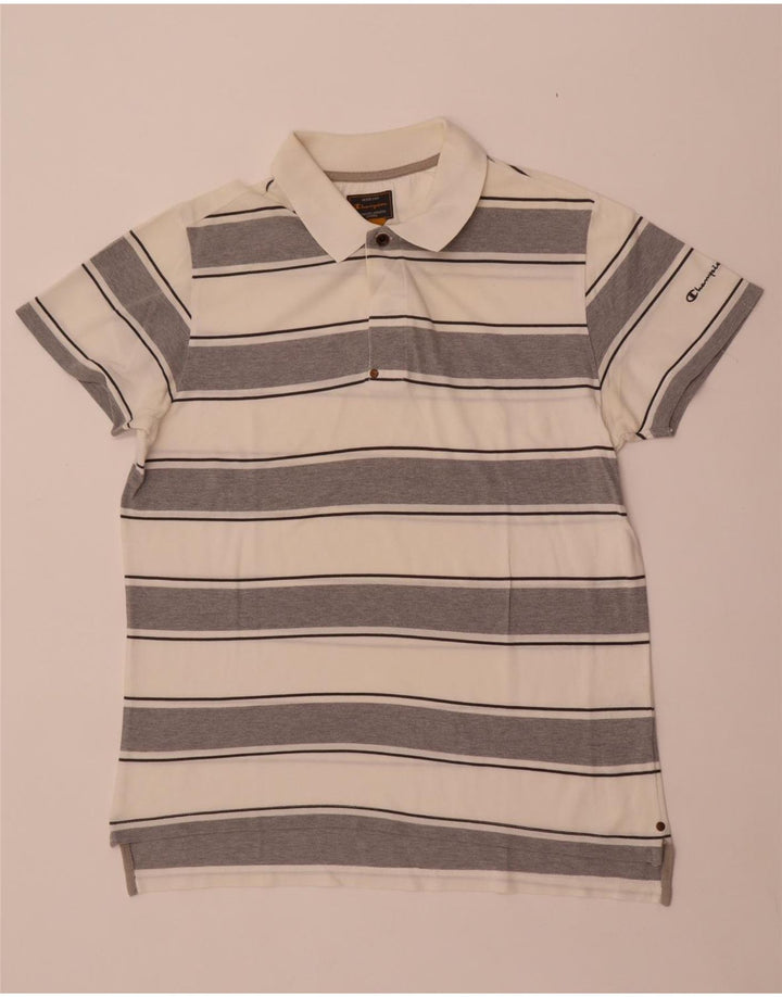 Męska koszulka polo Champion XL w białe paski, bawełniana