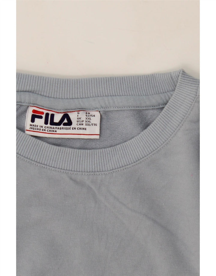 FILA Womens Sweatshirt Jumper UK 20 2XL Blue Cotton Vintage Fila and Second-Hand Fila from Messina Hembry 