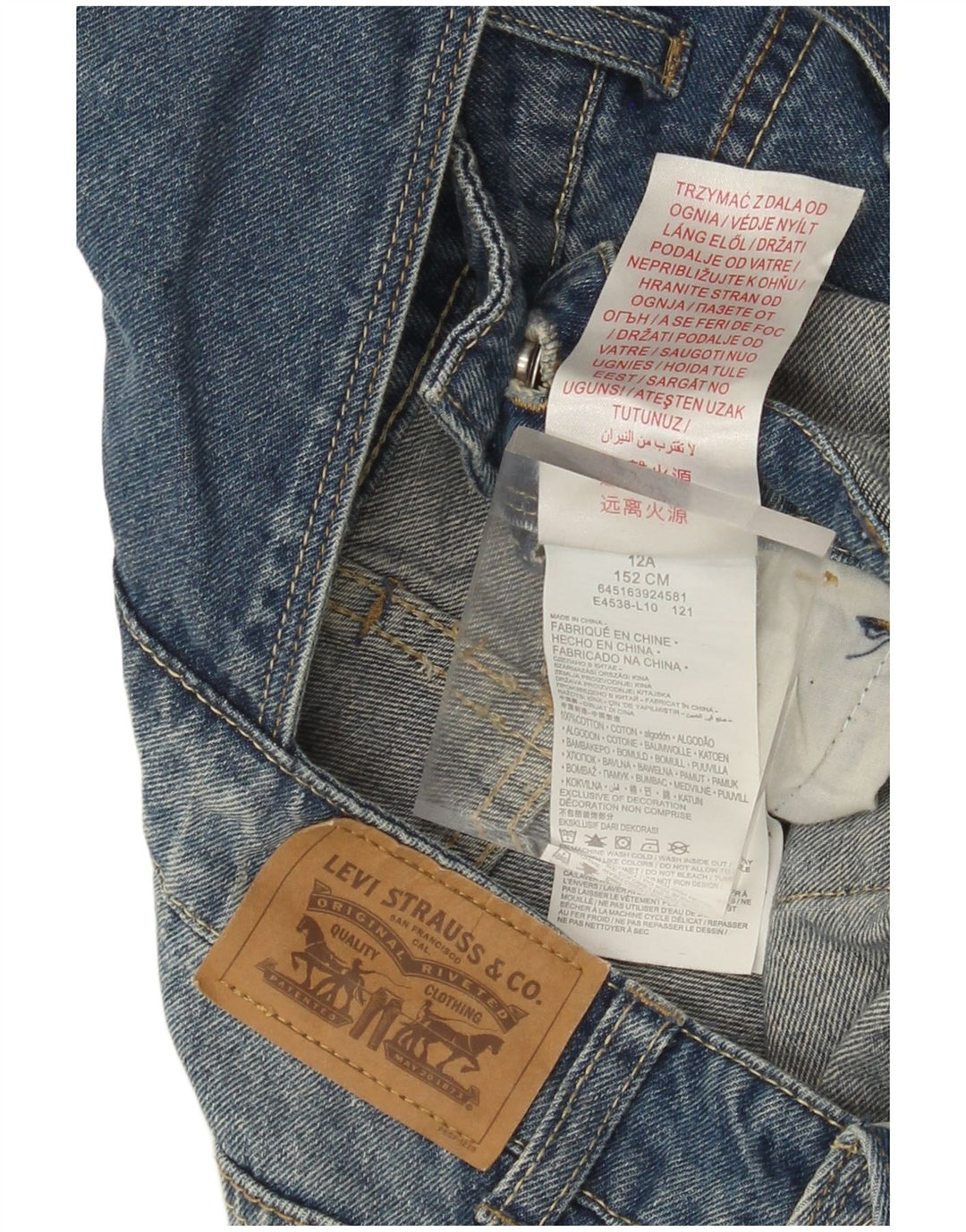 Dziewczęce ogrodniczki LEVI'S Denimowe spodenki 11-12 lat W28 Niebieska bawełna