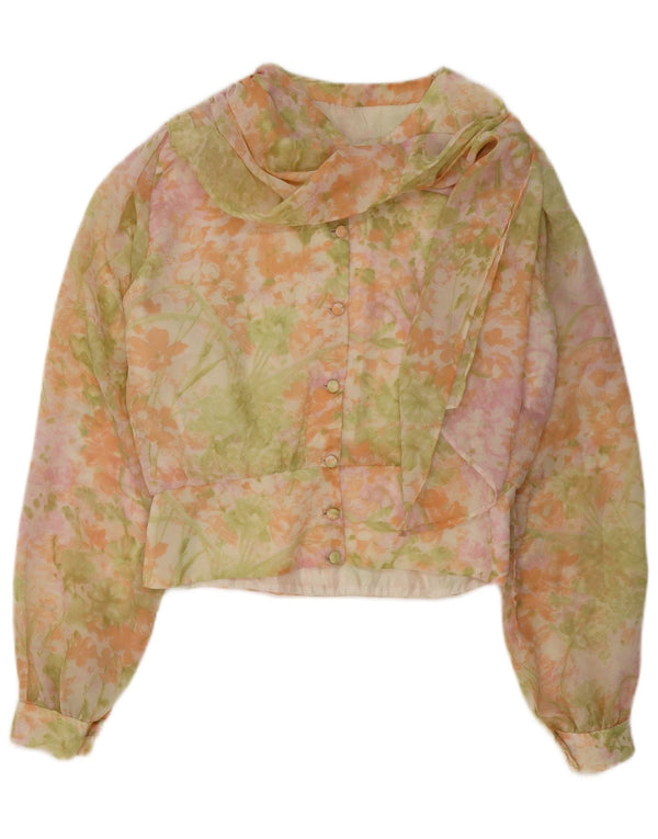 Vintage damski 2-częściowy zestaw spódnic UK 14 Medium W30 wielokolorowy kwiatowy
