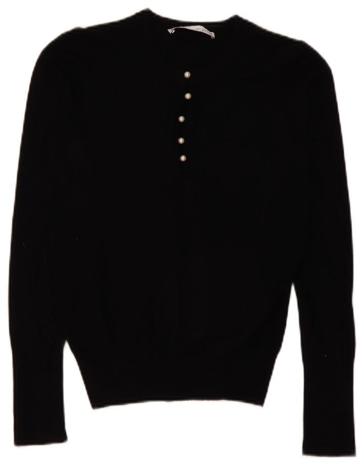 Sweter damski Zara z okrągłym dekoltem UK 10, mały, czarny