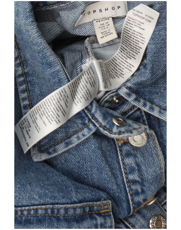 Damski kombinezon jeansowy Topshop UK 10, mały, niebieski, bawełniany