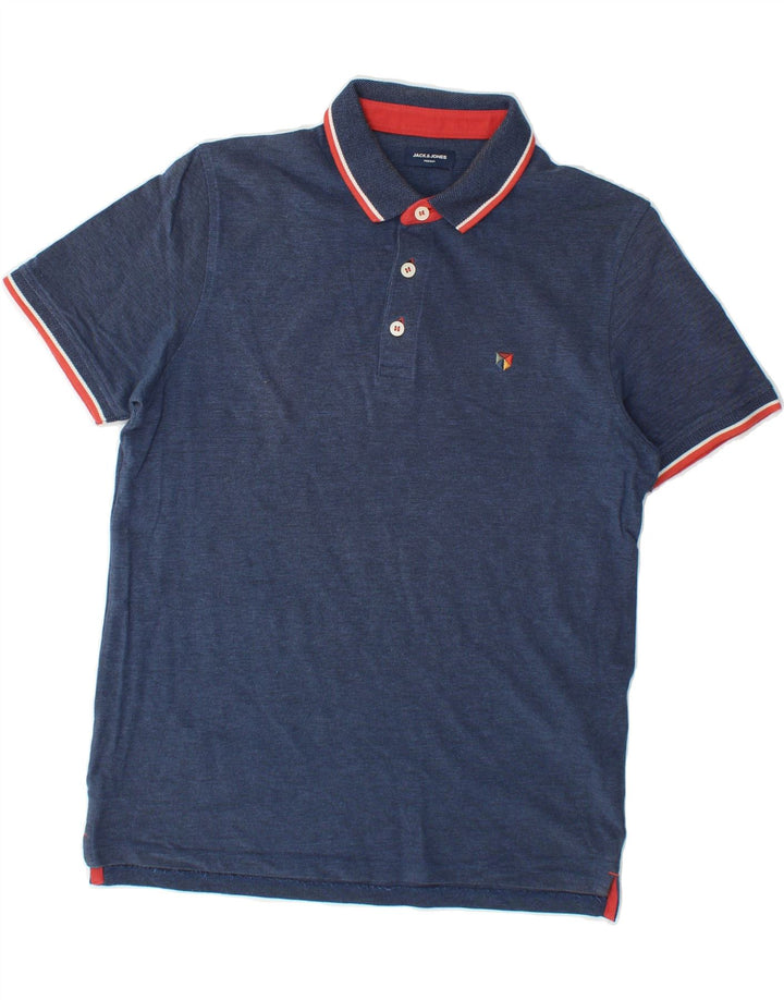 JACK & JONES Mens Polo Shirt Medium Navy Blue Cotton Vintage Jack & Jones and Second-Hand Jack & Jones from Messina Hembry 