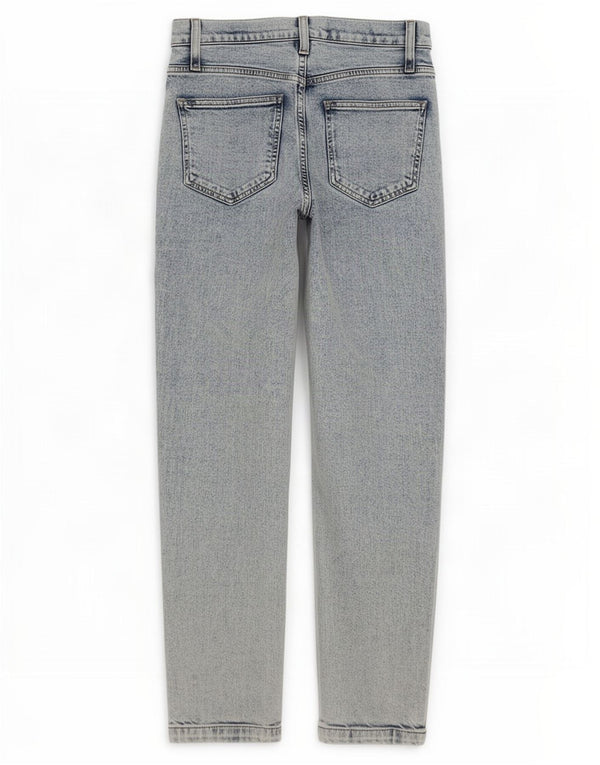 Zwężane dżinsy damskie Calvin Klein Mom z wysokim stanem W27 L27 Niebieskie