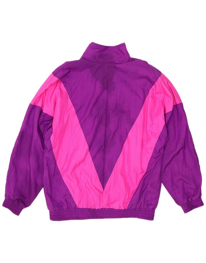 Damska bluza dresowa oversize Sunterra UK 10, mała, fioletowa, geometryczna