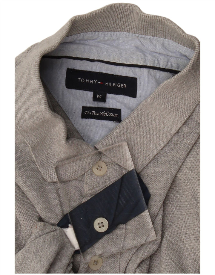 Męska koszulka polo Tommy Hilfiger Średnioszara bawełniana w plamki