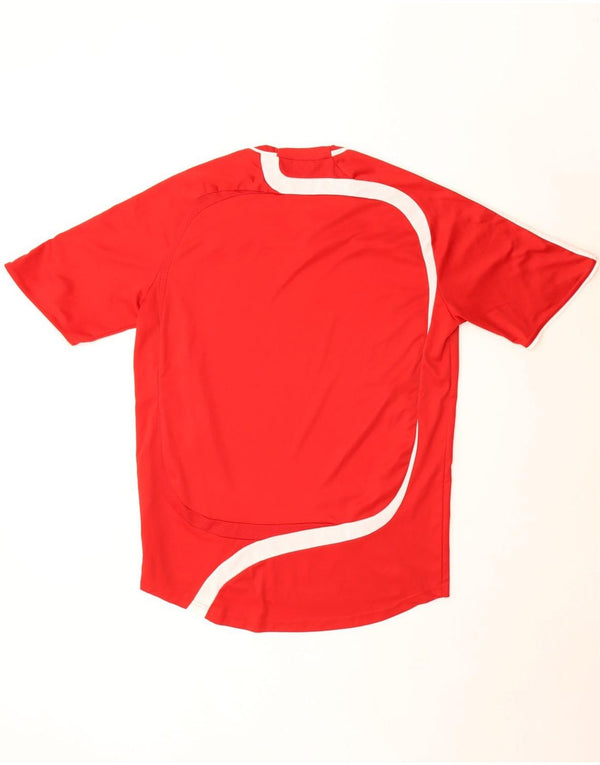 Adidas Męski T-shirt Top Duży Czerwony Poliester z blokami kolorów