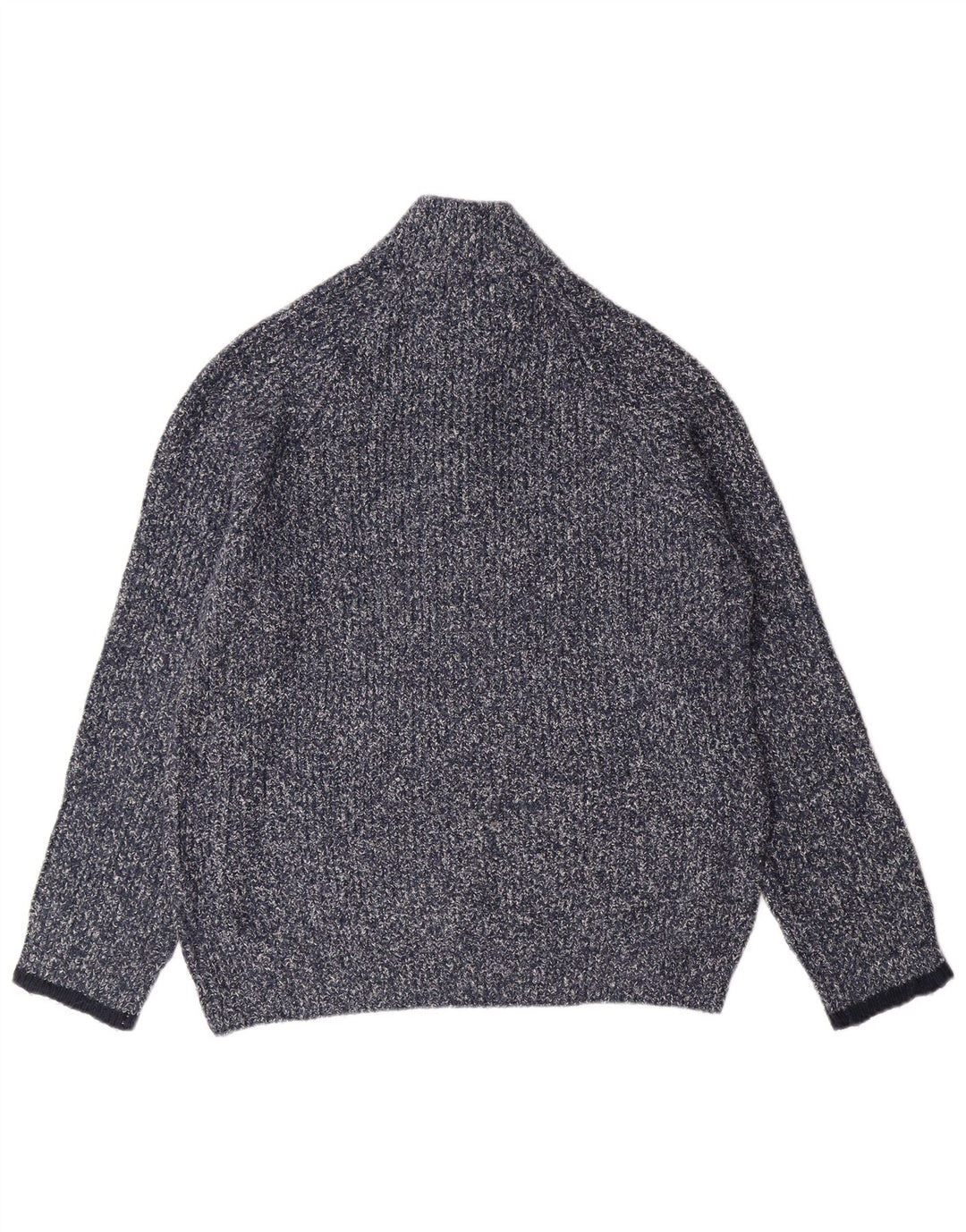 MARKS & SPENCER Męski sweter zapinany na zamek, duży, niebieski, nakrapiany, klasyczny