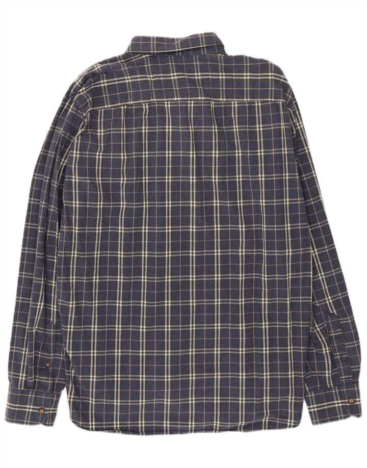 Koszula męska Benetton 2XL, bawełniana, granatowa w kratkę