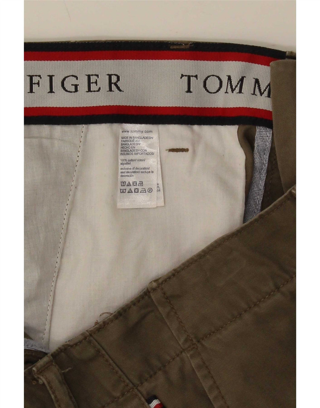 Męskie spodenki cargo Tommy Hilfiger W36, duże, bawełniane w kolorze khaki
