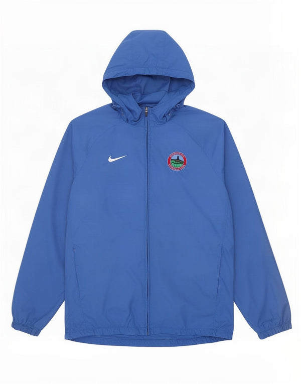 Męska kurtka przeciwdeszczowa z kapturem Nike UK 40, duża, niebieska, nylonowa
