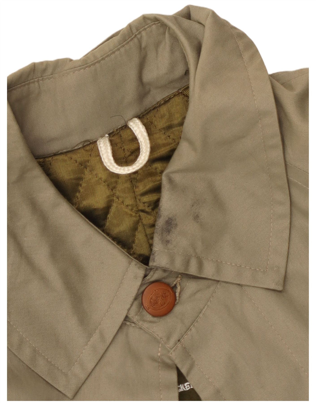 Vintage męski trencz UK 36 Small Khaki Cotton