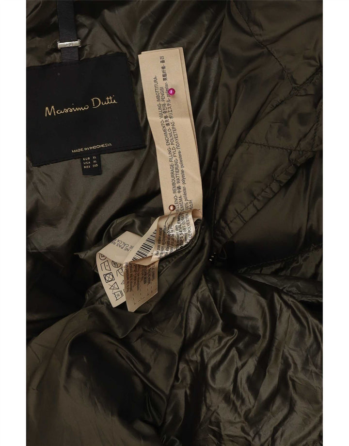 Damski ocieplany płaszcz Massimo Dutti UK 18 XL, poliester khaki
