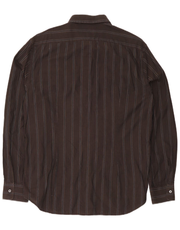 Koszula męska Trussardi Jeans 2XL, bawełniana w brązowe paski