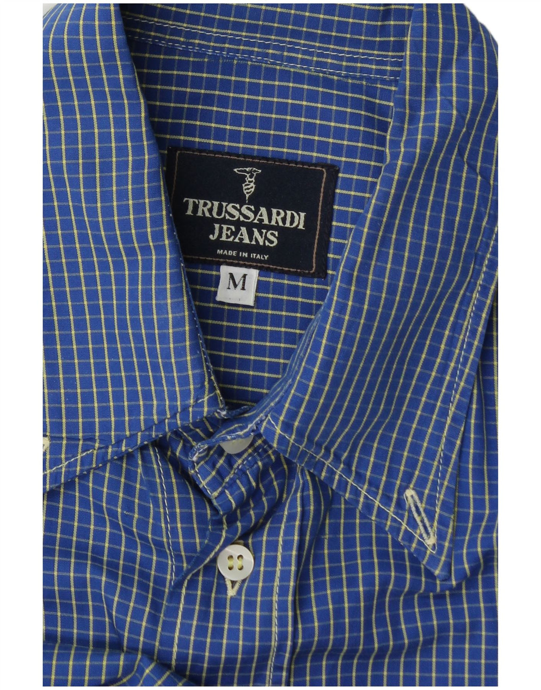 Męska koszula flanelowa Trussardi Jeans w średnią niebieską kratkę