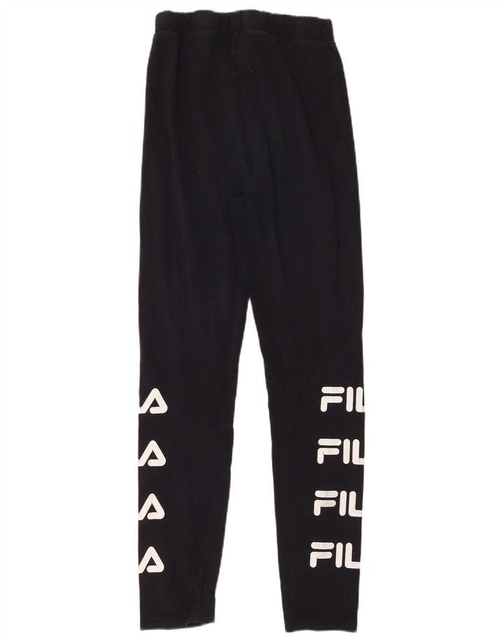 Damskie legginsy FILA Graphic UK 10 Small, czarne, bawełniane