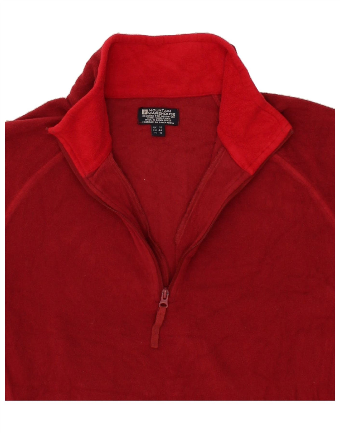 MOUNTAIN WAREHOUSE Womens Zip Neck Fleece Jumper UK 16 Large Red Polyester Vintage Mountain Warehouse and Second-Hand Mountain Warehouse from Messina Hembry 
