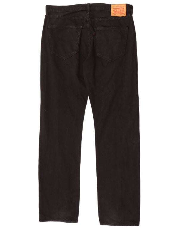 Męskie dżinsy Levi's 501 Straight W32 L34 Czarna bawełna